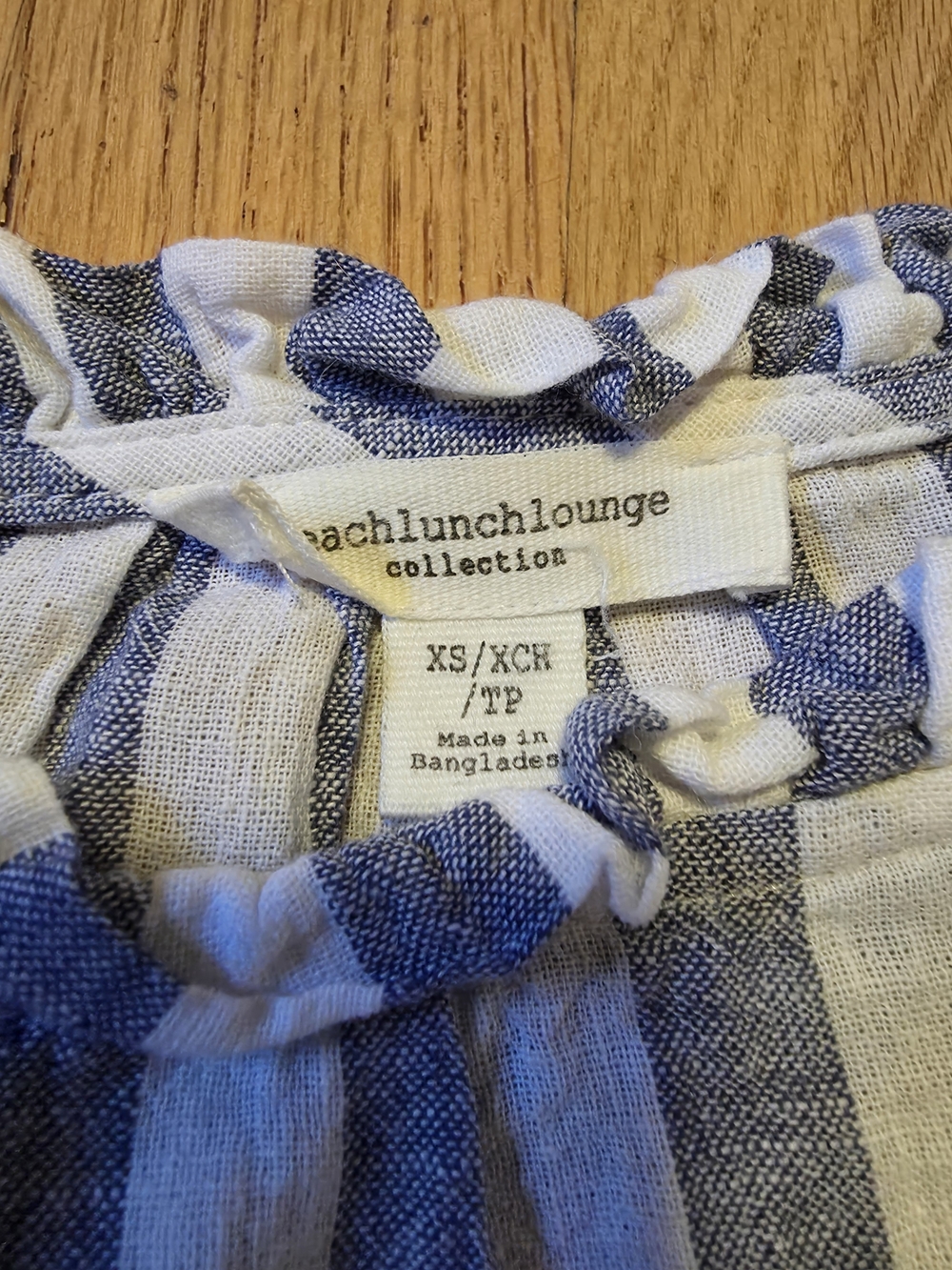 beachlunchlounge Blue and White Striped Tiered Sleeveless Dress - Picture 3 of 5